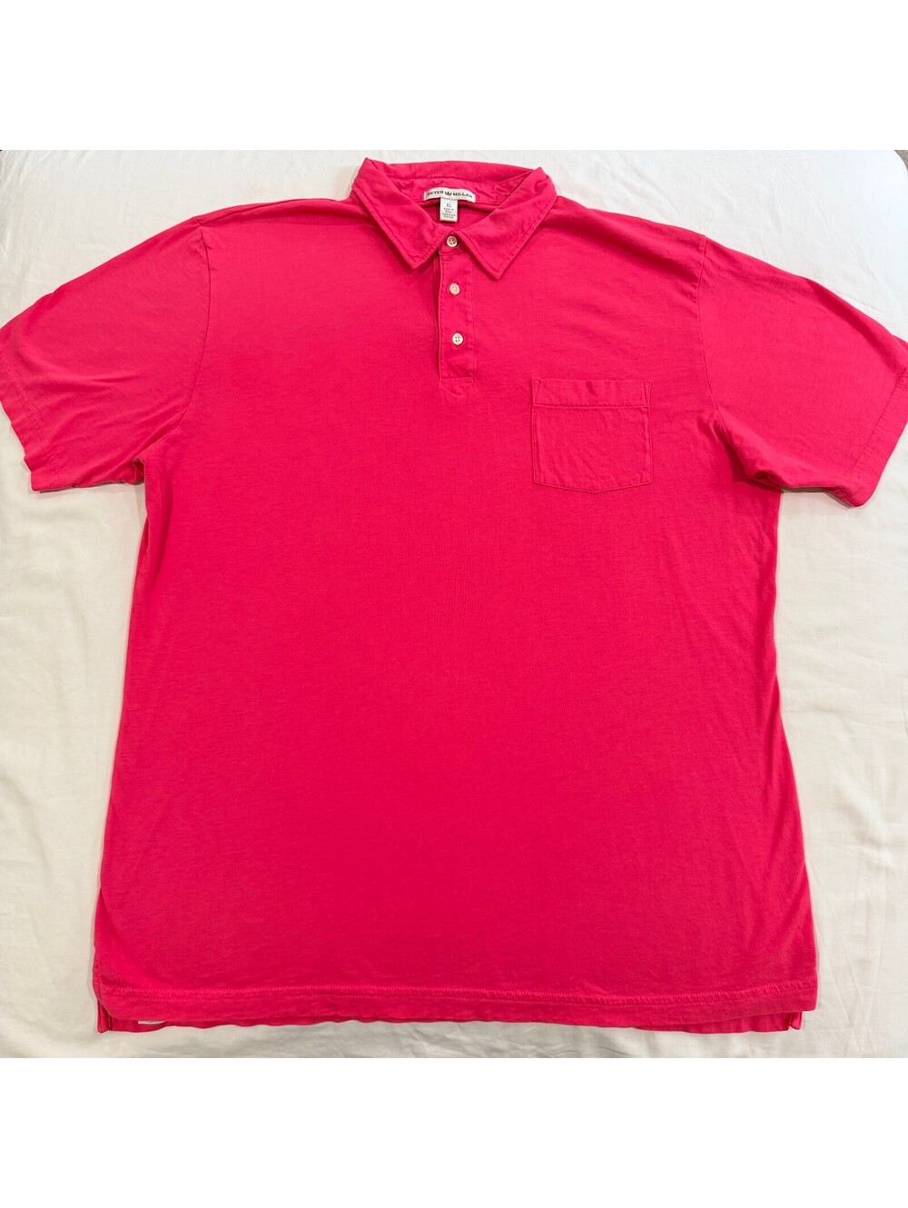 Peter Millar Men’s XL Pink Pima Cotton Pocket Polo Shirt Short Sleeve